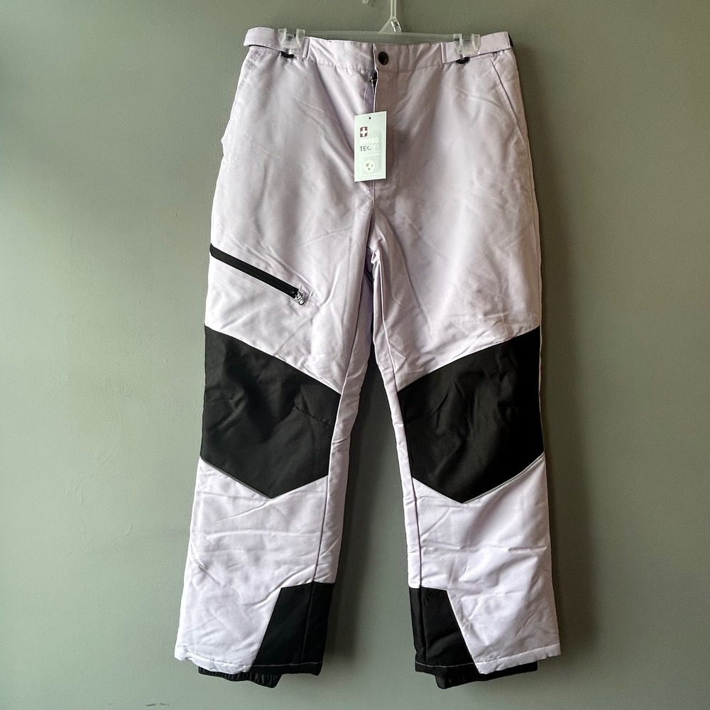 Swiss Tech Girls‎ XXL 18 Snow Pants Lavender Black Insulated Ski Bibs New
